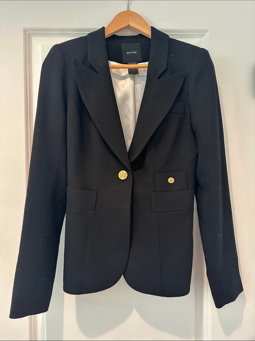 Smythe Black Duchess Blazer with Gold Buttons